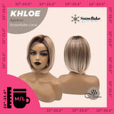 JBEXTENSION 12 Inches Bob Cut Apricot Pre-Cut Snowflake Lace Frontlace Glueless Wig KHLOE APRICOT【PERMATEASE】【BENDY EAR TABS】- M/L