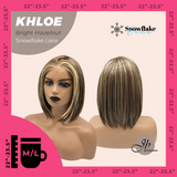 JBEXTENSION 12 Inches Bob Cut Bright Hazelnut Pre-Cut Snowflake Lace Frontlace Glueless Wig KHLOE BRIGHT HAZELNUT【PERMATEASE】【BENDY EAR TABS】- M/L