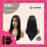 JBEXTENSION 22 Inches Natural Black Pre-Cut Snowflake Lace Frontlace Glueless Wig KEL NATURAL BLACK【PERMATEASE】【BENDY EAR TABS】- M/L