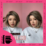 JBEXTENSION 12 Inches Bob Cut Mix Blonde Pre-Cut Snowflake Lace Frontlace Glueless Wig KHLOE MIX BLONDE【PERMATEASE】【BENDY EAR TABS】- M/L