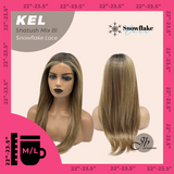 JBEXTENSION 22 Inches Shatush Mix Blonde Pre-Cut Snowflake Lace Frontlace Glueless Wig KEL SHATUSH MIX BLONDE【PERMATEASE】【BENDY EAR TABS】- M/L