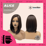 JBEXTENSION 12 Inches Dark Brown Pre-Cut Side Part Snowflake Lace Frontlace Glueless Wig ALICE DARK BROWN【BENDY EAR TABS】- M/L