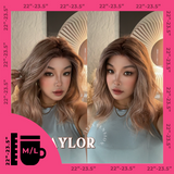 JBEXTENSION 18 Inches Apricot Pre-Cut Snowflake Lace Frontlace Glueless Wig TAYLOR【PERMATEASE】【BENDY EAR TABS】- M/L