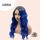 JBEXTENION 24 Inches Ombre Blue Body Wave Frontlace Wig LENA