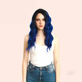 JBEXTENION 24 Inches Ombre Blue Body Wave Frontlace Wig LENA