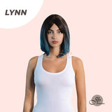 JBEXTENSION 12 Inches Bob Cut Ombre Blue Straight Short Wig LYNN