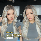 JBEXTENSION MACKAY MONO Monofilament Handmade Wig 6X5 Full Monofilament Hand Tied Top Wig 28 Inches Long Butter Milk Mono Lace Wig with Anti-slip Silicone Strips Glueless Wig MACKAY MONO - BUTTER MILK【BENDY EAR TABS】