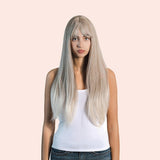 JBEXTENSION 28 Inches Long Straight Mix Blonde Wig With Bangs MANDY