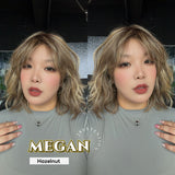 JBEXTENSION MEGAN MONO Full Monofilament Handmade Full Lace Full Hand Tied Wig 13 Inches Hazelnut Mono Lace Handmade Futura Fiber Wig with Anti-slip Silicone Strips Glueless Wig MEGAN MONO - HAZELNUT【BENDY EAR TABS】