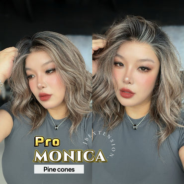 JBEXTENSION 16 Inches Pine Cones Pre-Cut 13X6 Free Part Snowflake Lace Frontlace Glueless Wig MONICA PRO - PINE CONES【BENDY EAR TABS】
