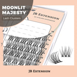Pestañas en racimo JBextension DIY 72 pestañas en racimo SIN PEGAMENTO incluido 【Moonlit Majesty-Lash】 