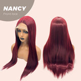 JBEXTENSION 28 Inches Red Straight Frontlace Wig NANCY