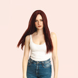 JBEXTENSION 26 inches Red Straight Women Wig NANCY