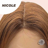 JBextension peluca frontal rizada de cobre de 26 pulgadas NICOLE