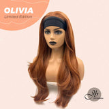 JBEXTENSION Peluca con diadema de moda rizada de cobre de 26 pulgadas OLIVIA EDICIÓN LIMITADA