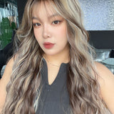 JBEXTENSION 28 Inches Scalpiana Long Wave Biscuit Blonde 3.5X4 Hard Silky Top Natural Scalp Effect Wig with Bangs OSSIE LONG - BISCUIT BLONDE