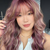 [PRE-ORDER] JBEXTENSION 22 Inches Scalpiana Long Wave Lavender Taro 3.5X4 Hard Silky Top Natural Scalp Effect Wig with Bangs OSSIE LAVENDER TARO
