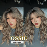 JBEXTENSION 22 Inches Scalpiana Long Wave Pine Cones 3.5X4 Hard Silky Top Natural Scalp Effect Wig with Bangs OSSIE PINE CONES