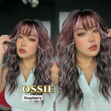 [PRE-ORDER] JBEXTENSION 22 Inches Scalpiana Long Wave Raspberry 3.5X4 Hard Silky Top Natural Scalp Effect Wig with Bangs OSSIE RASPBERRY