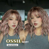 JBEXTENSION 14 Inches Scalpiana Wave Sea-salt Sakura 3.5X4 Hard Silky Top Natural Scalp Effect Wig with Bangs OSSIE SHORT - SEA SALT SAKURA