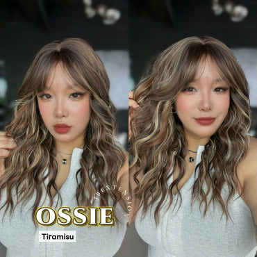 JBEXTENSION 22 Inches Scalpiana Long Wave Tiramisu 3.5X4 Hard Silky Top Natural Scalp Effect Wig with Bangs OSSIE TIRAMISU