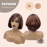 JBEXTENSION 10 Inches Copper Curly Pre-Cut Side Part Snowflake Lace Frontlace Glueless Wig TATIANA【BENDY EAR TABS】