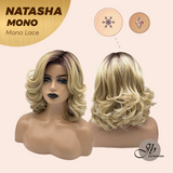 JBEXTENSION NATASHA MONO Monofilament Handmade Wig 6X5 Full Monofilament Hand Tied Top Wig 12 Inches Honey Blonde Mono Lace Wig Glueless Wig NATASHA MONO【BENDY EAR TABS】