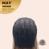 JBEXTENSION MAY MONO Monofilament Handmade Wig 6X5 Full Monofilament Hand Tied Top Wig 14 Inches Maple Brown Mono Lace Wig with Anti-slip Silicone Strips Glueless Wig MAY MONO - MAPLE BROWN【BENDY EAR TABS】