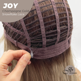 JBEXTENSION 19 Inches Champagne Gold Pre-Cut Arc Snowflake Lace Frontlace Glueless Wig JOY CHAMPAGNE GOLD【BENDY EAR TABS】