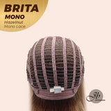 JBEXTENSION BRITA MONO Monofilament Handmade Wig 6X5 Full Monofilament Hand Tied Top Wig 22 Inches Hazelnut Mono Lace Wig with Anti-slip Silicone Strips Glueless Wig BRITA MONO HAZELNUT【BENDY EAR TABS】