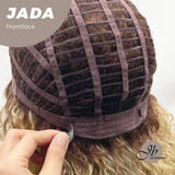 JBEXTENSION 18 Inches Deep Curly Blonde Pre-Cut Side Part Frontlace Glueless Black Sapphire Wig JADA