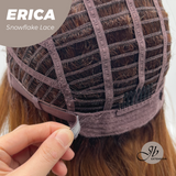JBEXTENSION 18 Inches Curly Copper Pre-Cut T Part Snowflake Lace Frontlace Glueless Black Sapphire Wig ERICA【BENDY EAR TABS】