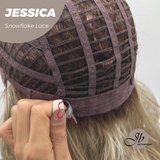 [PRE-ORDER] JBEXTENSION 16 Inches Blonde Curly Pre-Cut Side Part Snowflake Lace Frontlace Glueless Wig JESSICA【BENDY EAR TABS】