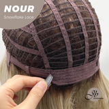 JBEXTENSION 11 Inches Mix Blonde Curly Pre-Cut T Part Snowflake Lace Frontlace Glueless Wig NOUR【BENDY EAR TABS】