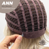JBEXTENSION 10 Inches Mix Blonde Pre-Cut Side Part Snowflake Lace Frontlace Glueless Wig ANN MIX BLONDE【BENDY EAR TABS】
