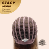 JBEXTENSION STACY MONO Monofilament Handmade Wig 6X5 Full Monofilament Hand Tied Top Wig 18 Inches Hazelnut Mono Lace Wig with Anti-slip Silicone Strips Glueless Wig STACY MONO - HAZELNUT【BENDY EAR TABS】