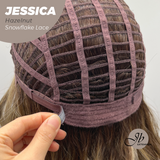 [PRE-ORDER] JBEXTENSION 16 Inches Hazelnut Curly Pre-Cut Side Part Snowflake Lace Frontlace Glueless Wig JESSICA HAZELNUT【BENDY EAR TABS】
