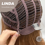 JBEXTENSION 18 Inches Copper Pre-Cut T Part Snowflake Lace Frontlace Glueless Wig LINDA SNOWFLAKE【BENDY EAR TABS】