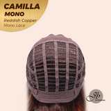 JBEXTENSION CAMILLA MONO Monofilament Handmade Wig 6X5 Full Monofilament Hand Tied Top Wig 20 Inches Reddish Copper Mono Lace Wig With Anti-slip Silicone Strips Glueless Wig CAMILLA MONO REDDISH COPPER【BENDY EAR TABS】