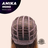 JBEXTENSION AMIKA MONO Monofilament Handmade Wig 6X5 Full Monofilament Hand Tied Top Wig 14 Inches Copper Curly Mono Lace Wig Glueless Black Sapphire Wig AMIKA MONO【BENDY EAR TABS】