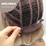 JBEXTENSION 10 Inches Mix Blonde Curly Pre-Cut T Part Snowflake Lace Frontlace Glueless Wig  MELINDA SNOWFLAKE【BENDY EAR TABS】