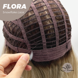 JBEXTENSION 13 Inches Mix Blonde Pre-Cut Side Part Snowflake Lace Frontlace Glueless Wig FLORA【BENDY EAR TABS】