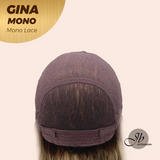 JBEXTENSION GINA MONO Full Monofilament Handmade Full Lace Full Hand Tied Wig 12 Inches Mix Blonde Mono Lace Handmade Futura Fiber Wig with Anti-slip Silicone Strips Glueless Wig GINA MONO【BENDY EAR TABS】
