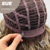 JBEXTENSION 17 Inches Hazelnut Deep Curly Pre-Cut Side Part Snowflake Lace Frontlace Glueless Wig SUE HAZELNUT【BENDY EAR TABS】
