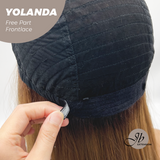 JBEXTENSION 18 Inches Brown Curly Lace Front Wig.Pre Plucked HD Transparent Lace Frontal Glueless Wig YOLANDA