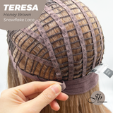 [PRE-ORDER] JBEXTENSION 18 Inches Honey Brown Pre-Cut Snowflake Lace Frontlace Glueless Wig TERESA HONEY BROWN【PERMATEASE】【BENDY EAR TABS】- M/L