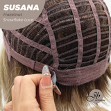 JBEXTENSION 9 Inches Hazelnut Pre-Cut Side Part Snowflake Lace Frontlace Glueless Wig SUSANA HAZELNUT【BENDY EAR TABS】