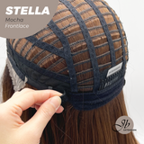 JBEXTENSION Peluca de encaje frontal para mujer de longitud media marrón de 22 pulgadas ROBY 150% de densidad