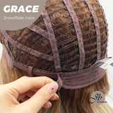 JBEXTENSION 15 Inches Mix Blonde Wave Pre-Cut T Part Snowflake Lace Frontlace Glueless Wig GRACE【BENDY EAR TABS】