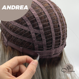 JBEXTENSION 18 Inches Ash Grey Wig with Bangs Women Fashion Full Machine Wig ANDREA【PERMATEASE】